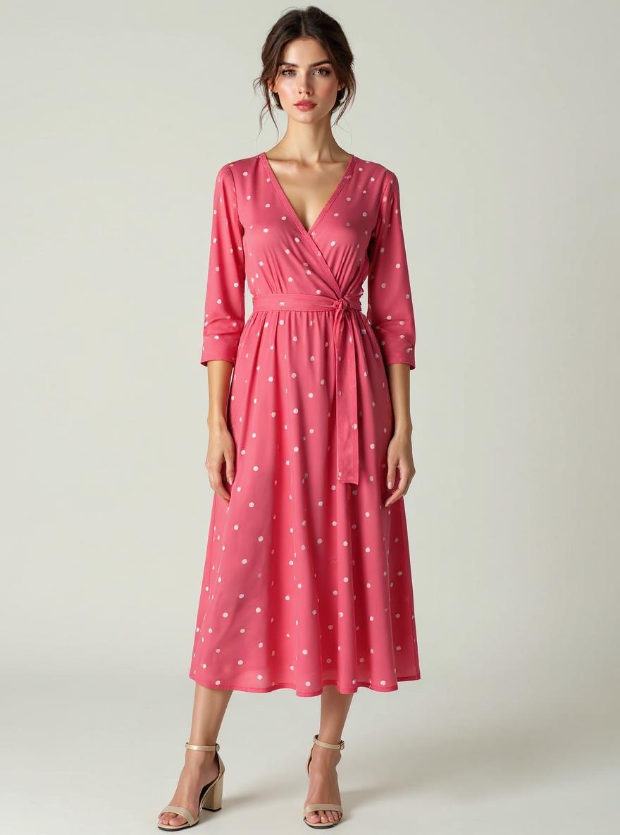 Coral Wrap Dress